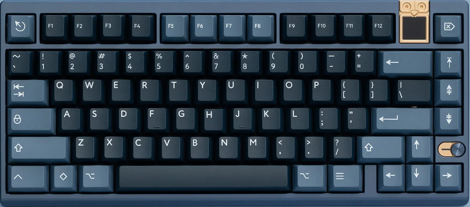 75 percent mechanical keyboard with function row and dedicated arrow keys