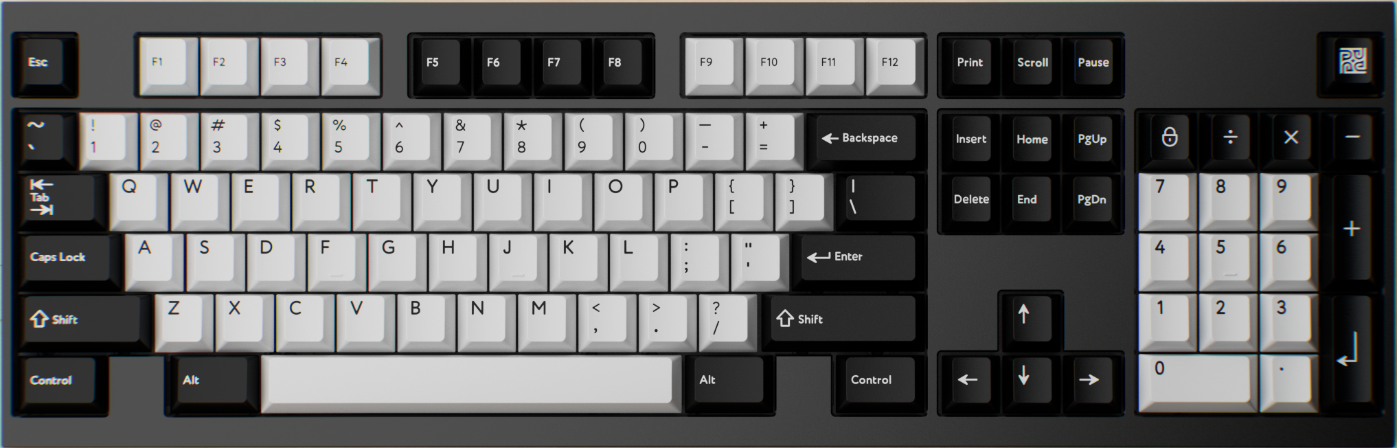 Full-size 100 percent mechanical keyboard