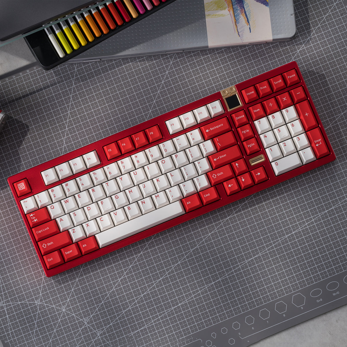 Athena 1800 Anodized red with PBTfans Target