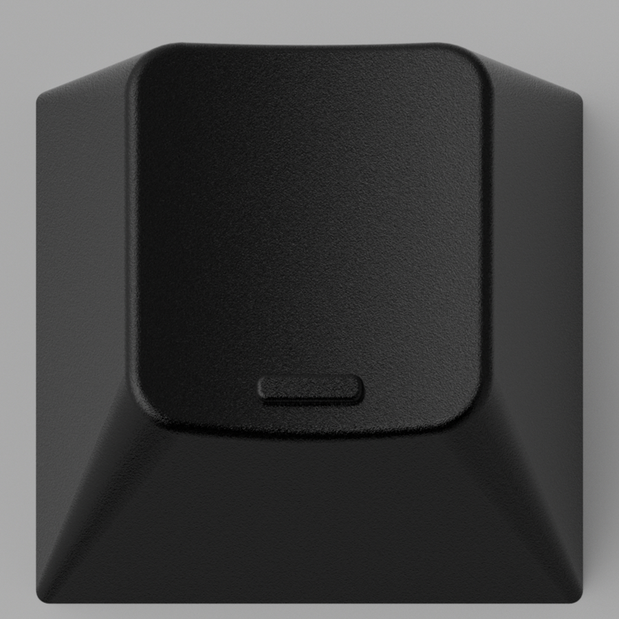 Black keycap with a raised homing bar